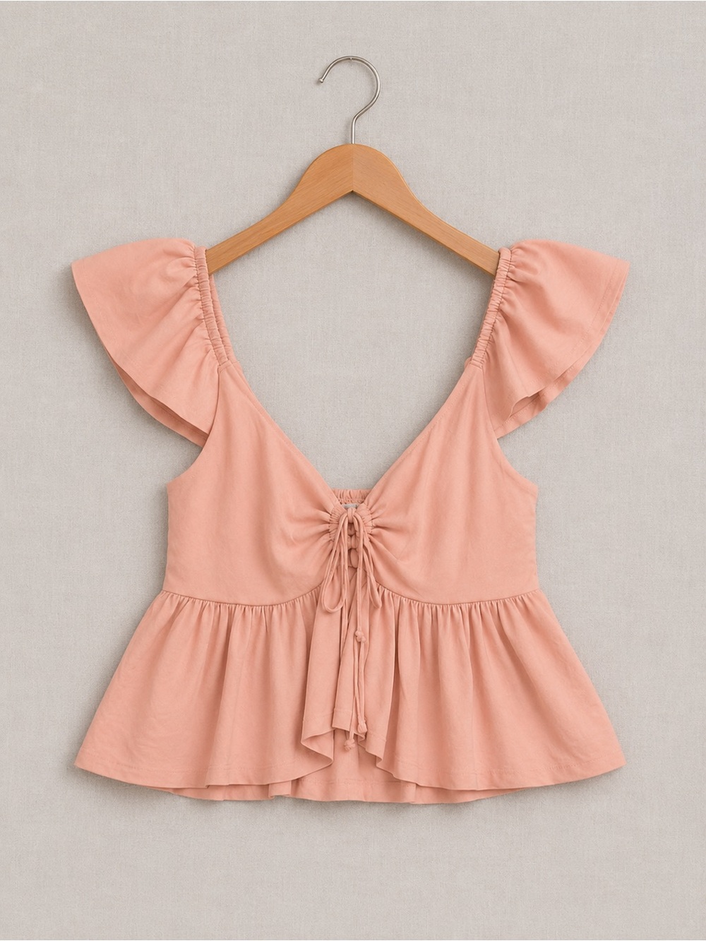 Love Tree Peach Ruffle Camisole